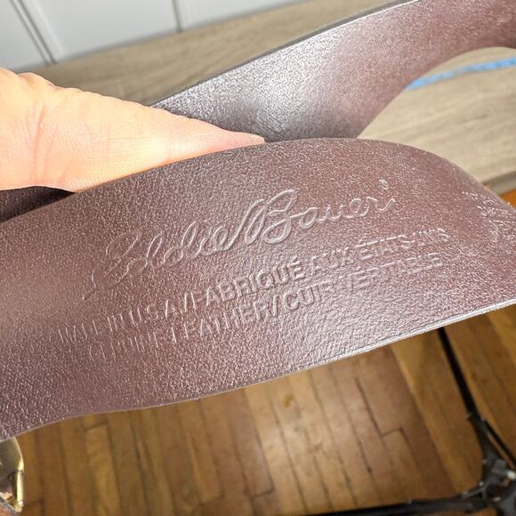 Eddie Bauer Brass Belt Buckle Leather Belt Womens Medium main image 4